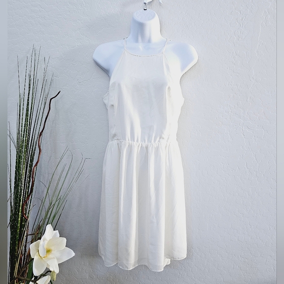 NWT BCBGeneration Off White Cream Open Back Midi Dress Size 8 Sleeveless - Picture 3 of 4